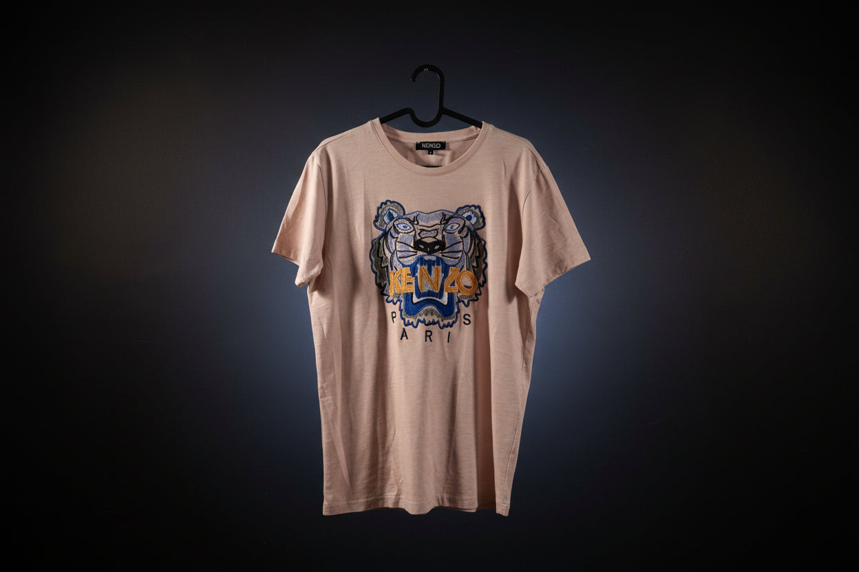 🐯 Kenzo Paris "Tiger Crest" T-Shirt – Pale Pink / Nude