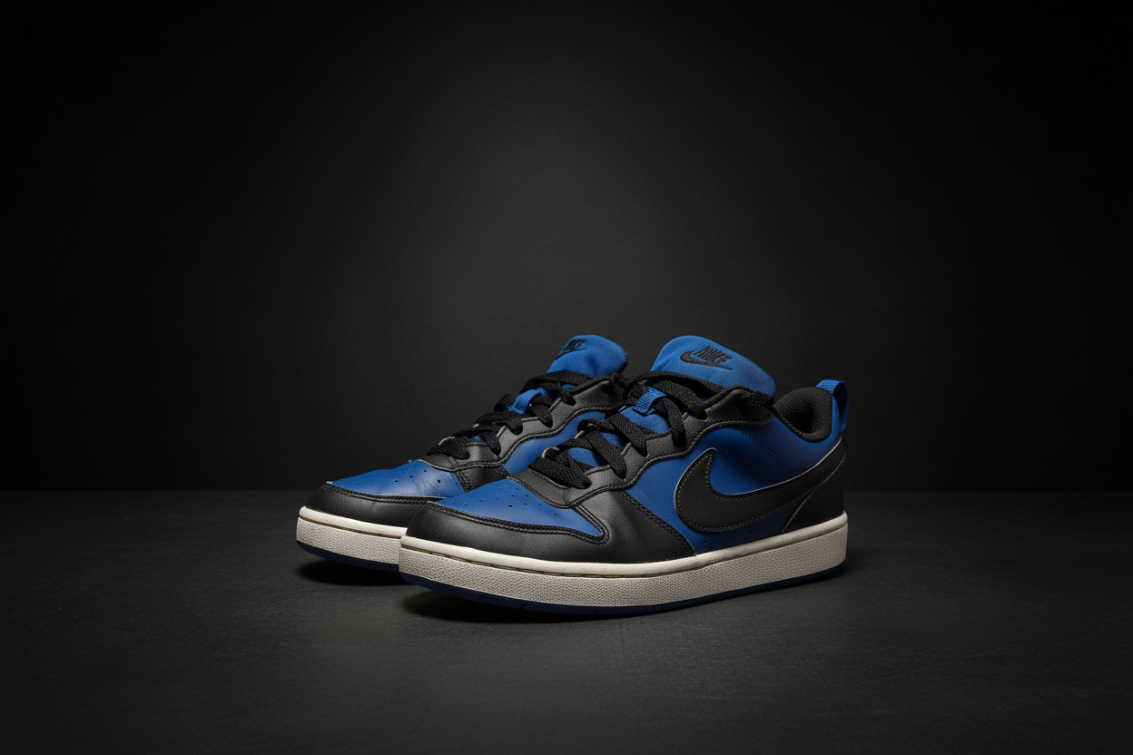 👟 Nike Court Borough Low 2 – Black/Blue (Royal)