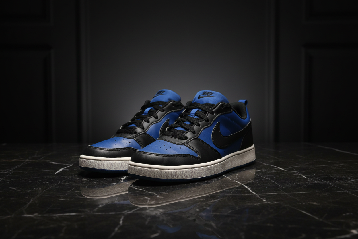 👟 Nike Court Borough Low 2 – Black/Blue (Royal)