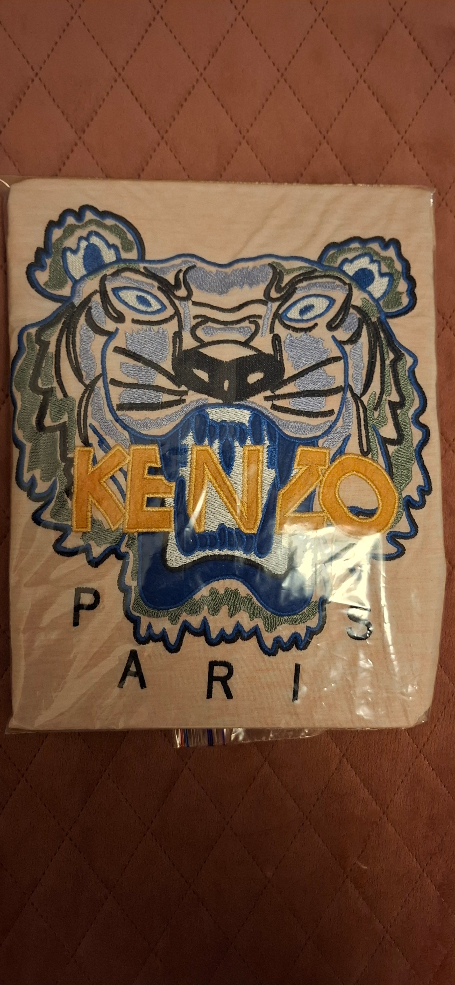 🐯 Kenzo Paris "Tiger Crest" T-Shirt – Pale Pink / Nude