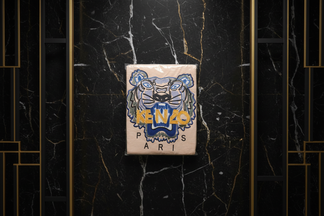 🐯 Kenzo Paris "Tiger Crest" T-Shirt – Pale Pink / Nude